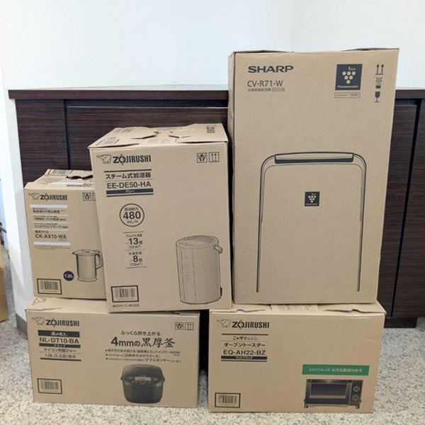 新品家電の買取品一例(象印、SHARPなど)